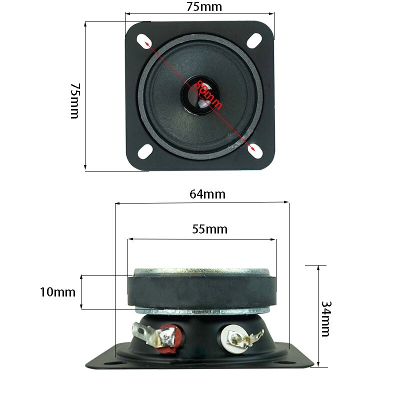2.75 Inch 15W Tweeter Speaker 4Ohm Treble Geluid Audio Speaker 13Mm Core Hoge Pitch Luidspreker 75Mm Ktv speaker Diy 2Pcs