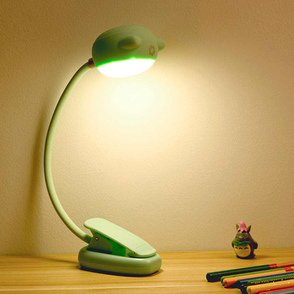 Rechargeable Clip-on Study Light Gooseneck 12 LEDs Dimmable with Bluetooth Speaker Functionspeaker clip light