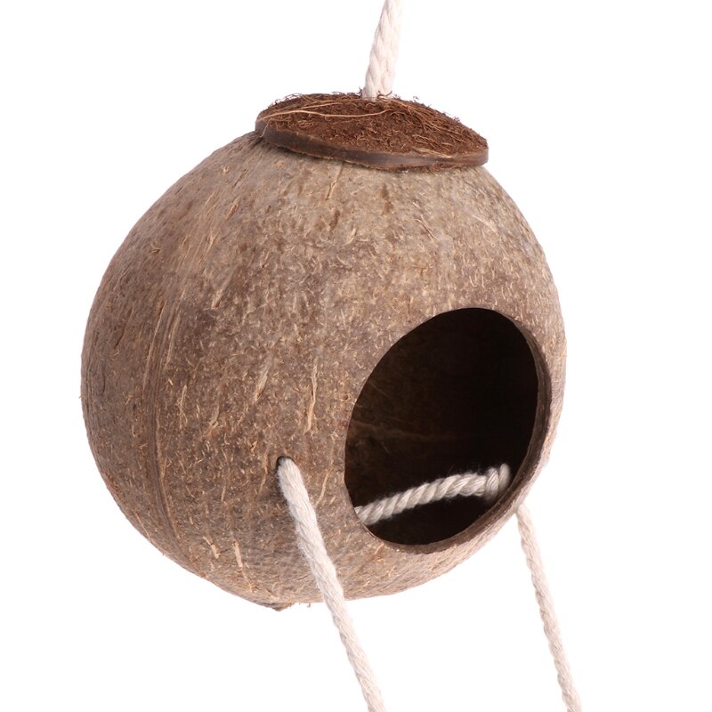 Niche pour perroquet oiseau, jouet, Cage, Coco naturel, cachette avec échelle
