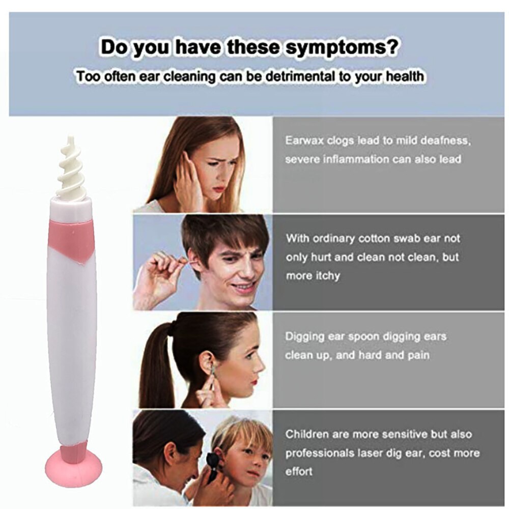 Ear Wax Remove Tool With 16 Suction Heads Protable Vacuum Ear Cleaner Machine Electronic Cleaning Ear Wax