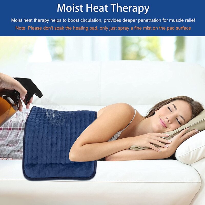 Electric Heating Pad with Automatic Shut-Off, 5 Timer Settings, Fast Heating Pad with 6 Heat Settings,30 x 60cm EU Plug