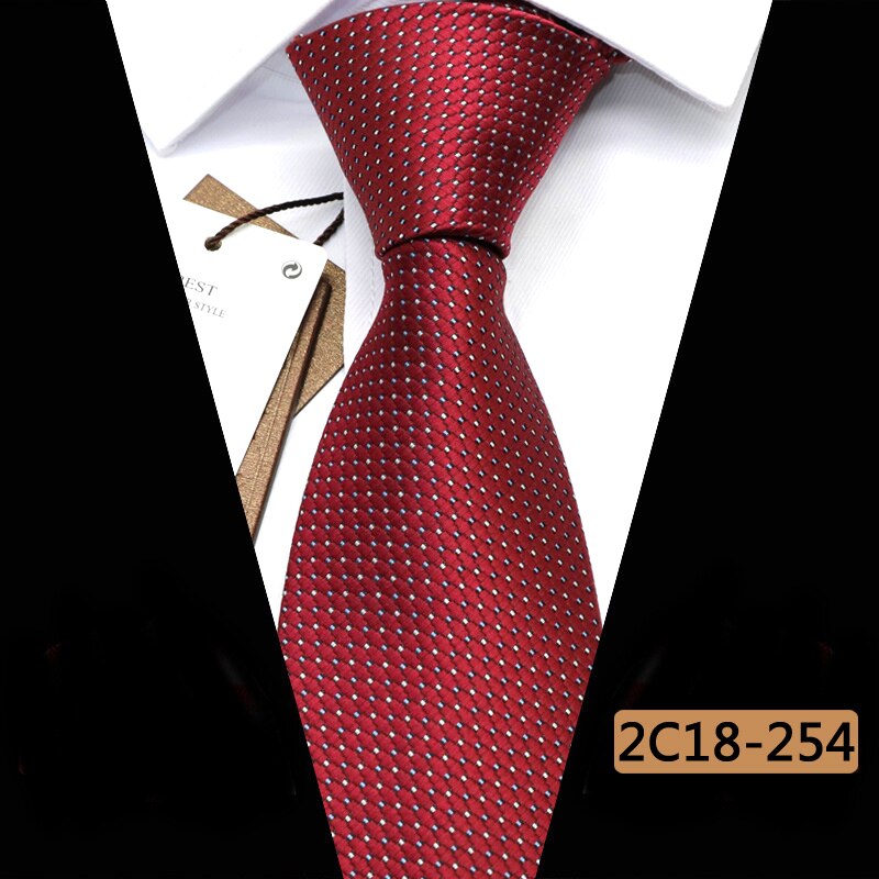 YISHLINE Men Ties 8 cm POLKA DOTS Cassual Jacquard Woven Necktie Mens Tie Business Corbata Para Hombre Accessories: 2C18-254