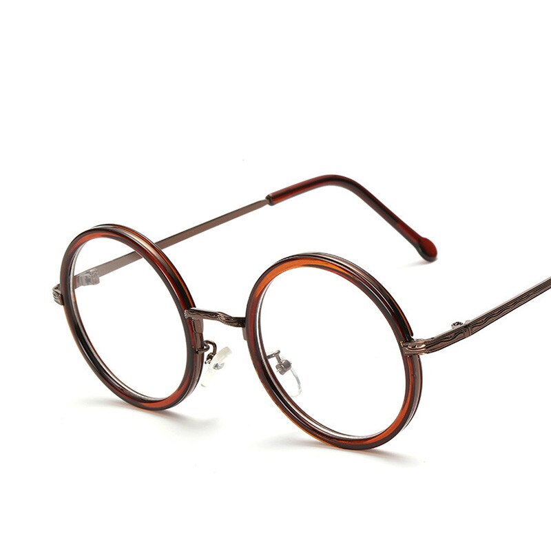 Women Round Reading Glasses Metal Frame Glasses Plain Mirror Male Female Reading Glass