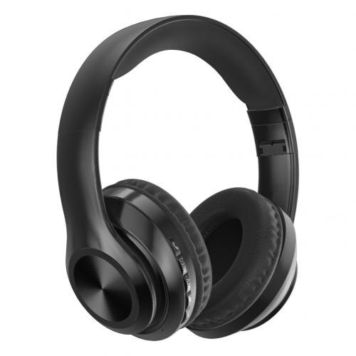 P68 Bluetooth 5.0 pliable Rechargeable casque sans fil HiFi son casque: Black