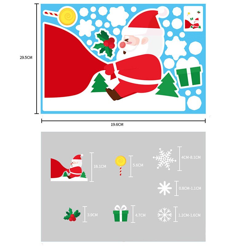 Christmas Wall Stickers Double-sided Static Window Glass Stickers Christmas PVC Self-Adhesive Wall Stickers Xmas Decoration: 05