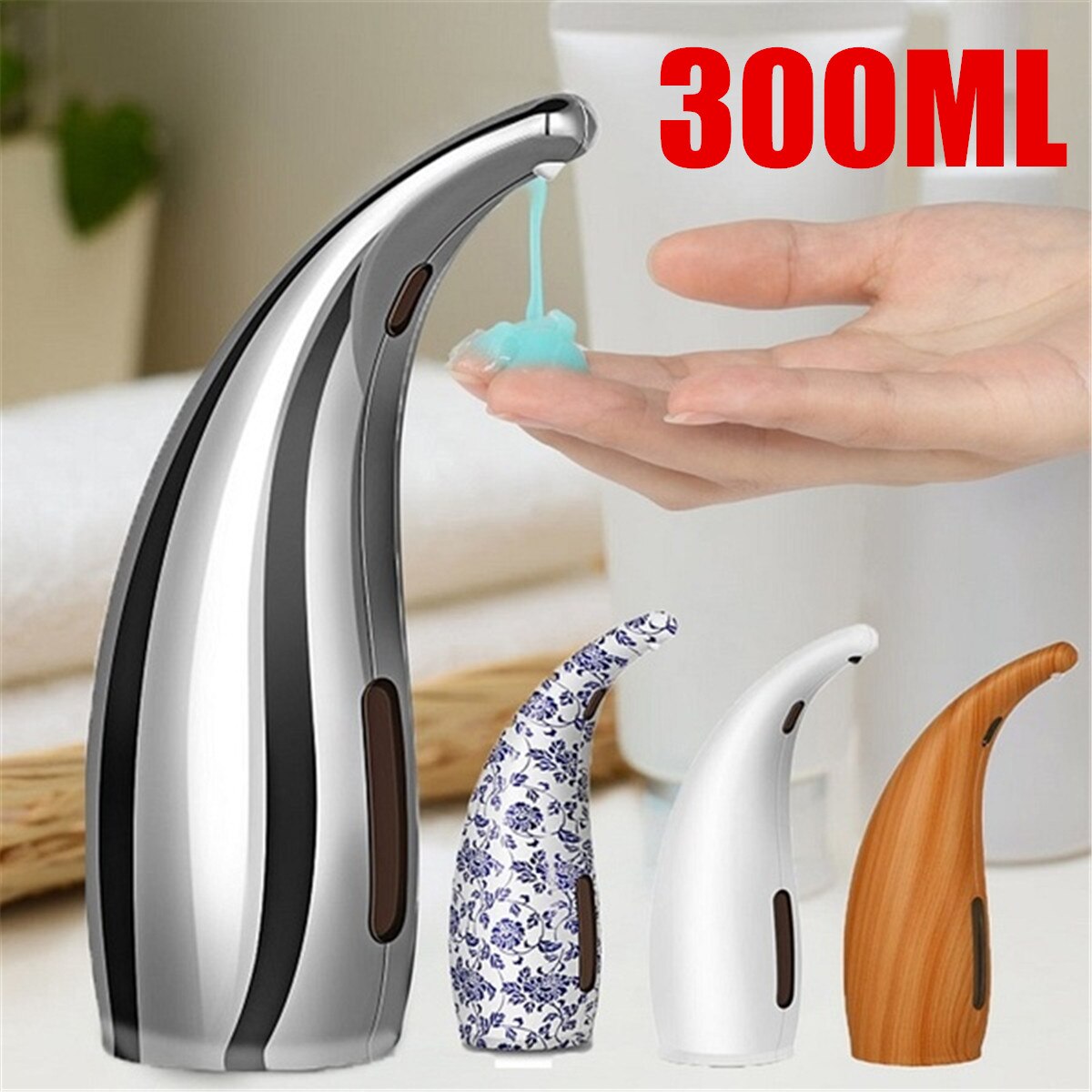 300ml Automatic Soap Dispenser Auto Sensor Liquid Smart Hand Washer Bathroom kitchen organizer dishwashing liquid dispenser