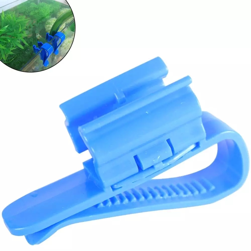 Hose Holder Plastic Adjustable Fish Tank Aquarium Filtration Bucket Mounting Clip For 8-16mm Water Pipe(1PC,Blue)