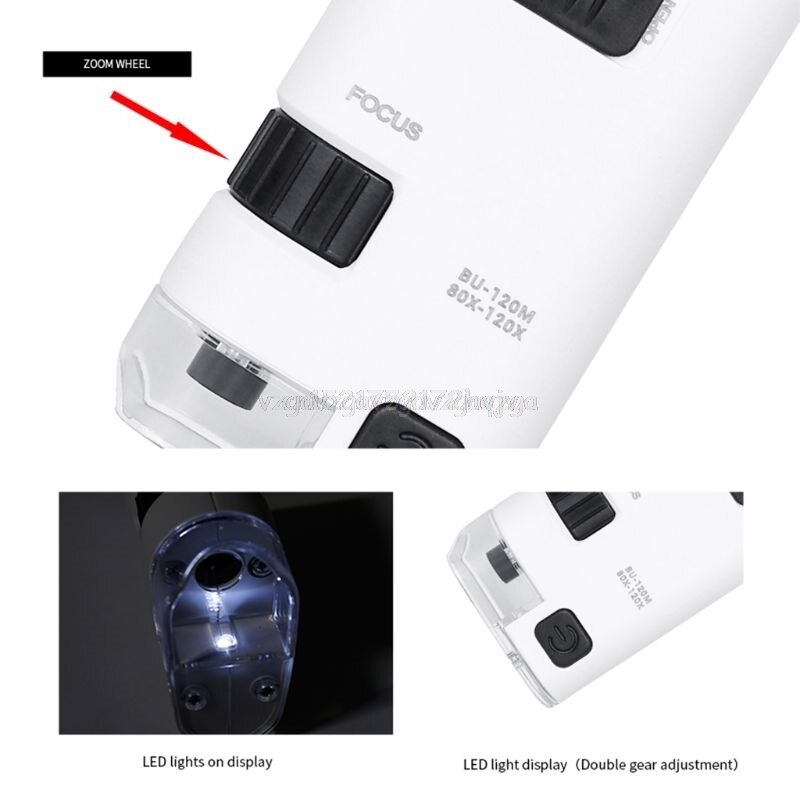 80-120x led mobiltelefon mikroskop universal clip-typ mobiltelefon mikroskop förstorare med led lampa förstorare lupp  d29