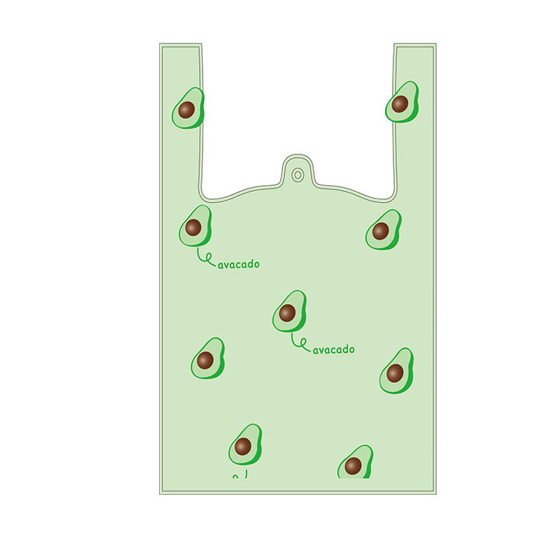 Bolsa de plástico colorida con bonito de frutas, bolsa de de mano, ropa, cocina, compras, , embalaje de reutilizable, 50 Uds.: Verde oliva