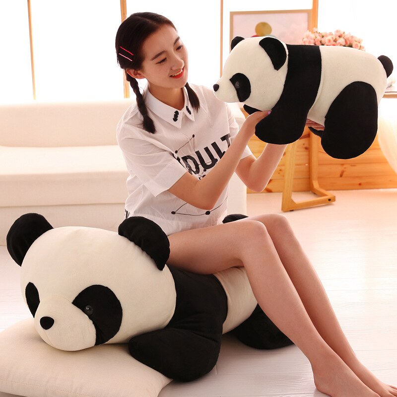25-40cm Simulation Panda Doll Plush Toy Lying Panda Children's Doll Pillow Sofa Home Decoration