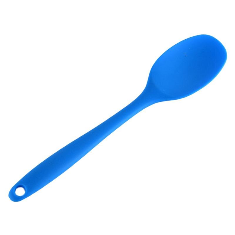 Silicone Soup Spoon Soft Long Handle Nonstick Kids Scoop Food Serving Spoon
