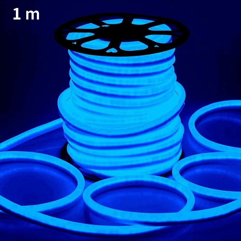 Licht Strip Led Waterdicht Gazon Led Bar Flexibele Thuis Neon Light Strip Outdoor Reclame Regenboog Buis Hotel Party Teken Decor: Blue 1m