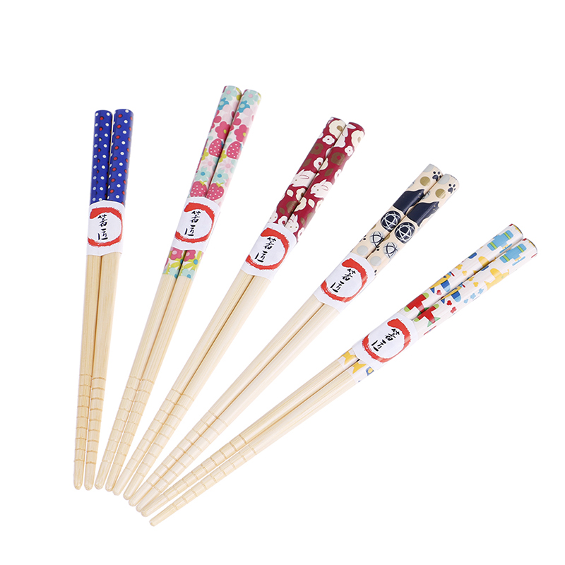 Kawaii bambusowe pałeczki dla dzieci Słodki kreskówka pałeczki stołbyć winnym prezenty dla dzieci naturalne wspólne pałeczki dla dzieci