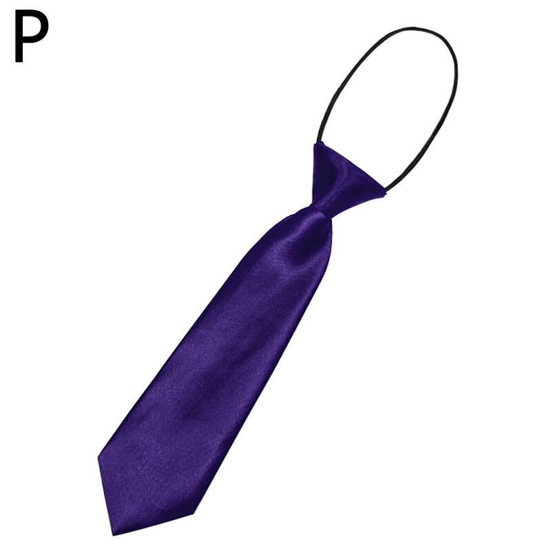 Cravate élastique à la pour garçons et filles, pour enfants, pour mariage, couleur unie: P