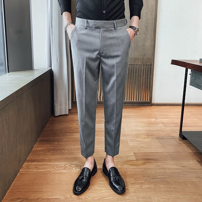 Classic Suit Pant Men Business Slim Office Pants E... – Grandado