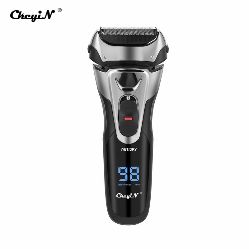 Whole Body Washing Reciprocating Triple Blade Shaver 2 Hours Fast Charging Razor Mustache Shaving with Pop-up Beard Trimmer