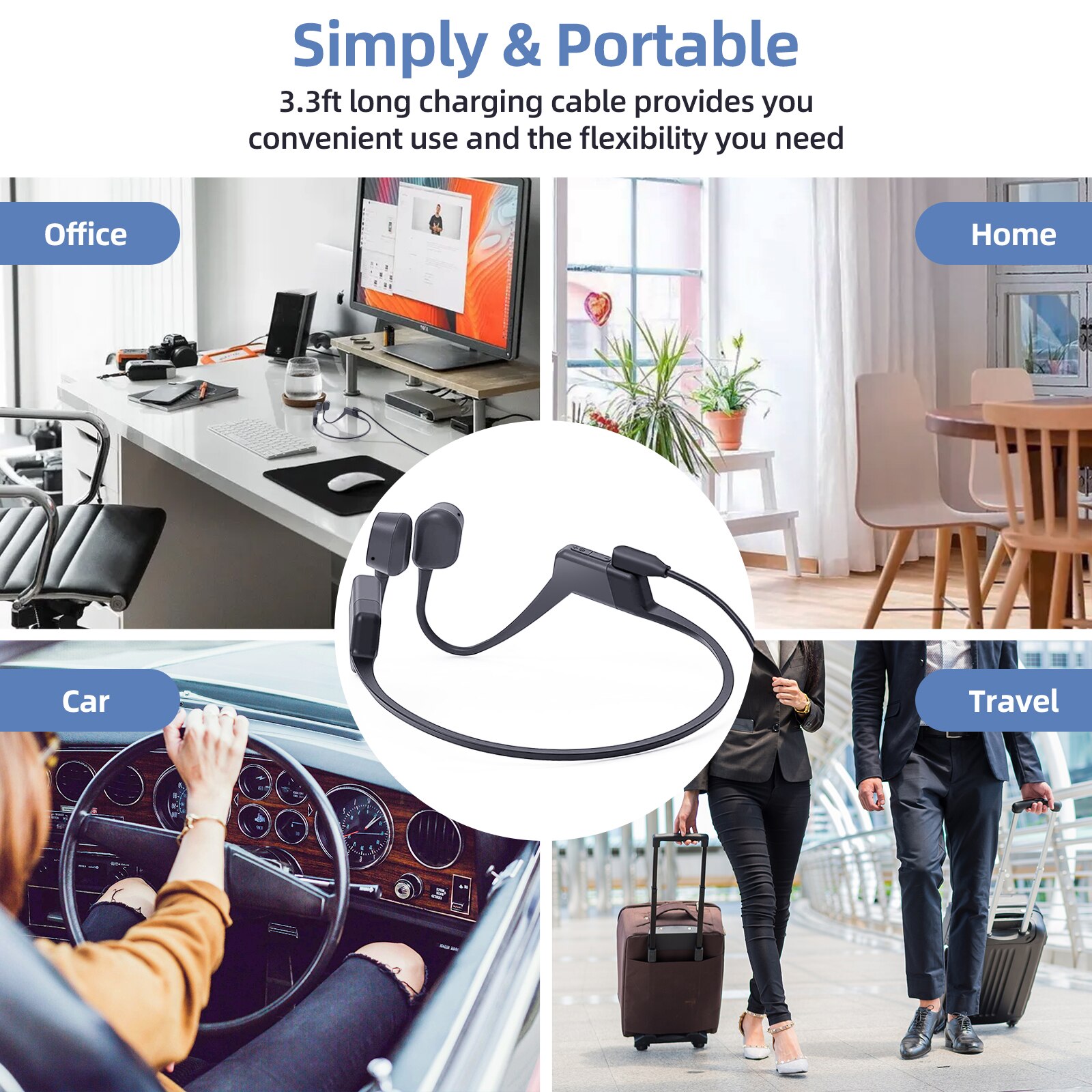 Bone Conduction Headphones Magnetic Charging Cable For After Shokz Aeropex As800 Bluetooth Headset Charger Cable Power Cord