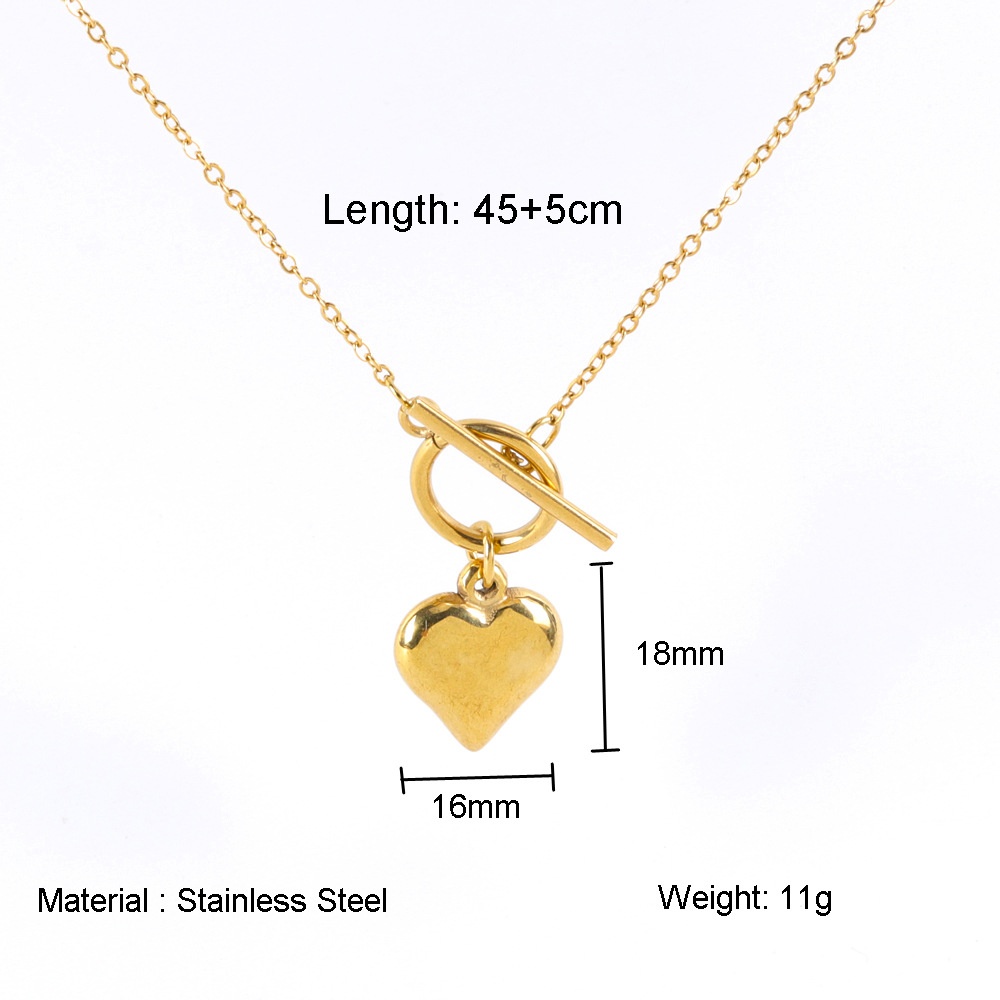 MEDFOLY Heart Necklaces for Women Simple Dainty 14K Gold Plated Anti-allergy Choker Necklaces Valentines Day Jewelry