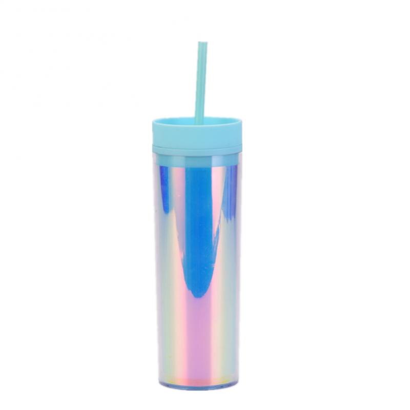 450ml/700ml Durian Cup Gradient Plastic Water Cup With Straw And Lid Double-Layer Reusable Tumbler Coffee Mugs Kitchen Drinkware: 04 450ml