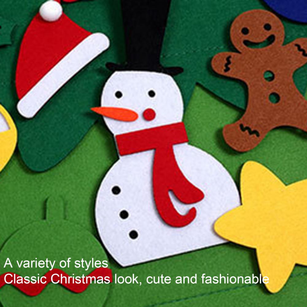1 Set Felt Christmas Tree with Decoration Accessories Easy to Stick Detachable DIY Felt Christmas Tree Set for Kids