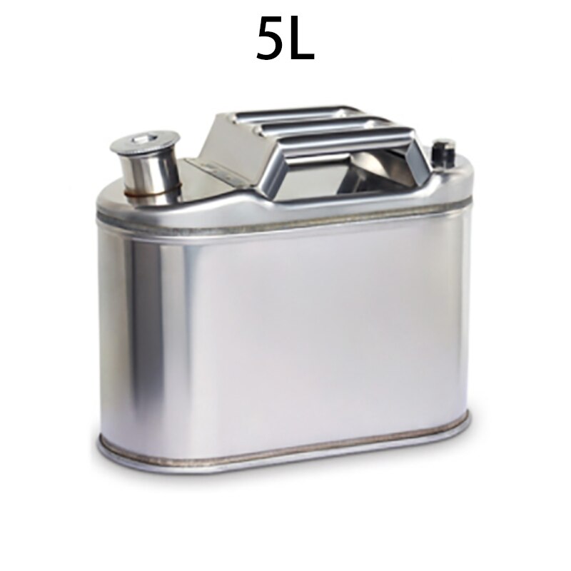 Tanque de combustible de acero inoxidable 201, 5L, 10L, almacenamiento de gasolina, aceite, Gas Jerrycan, coche, motocicleta, camión, jarras de combustible con tubería de aceite: 5L
