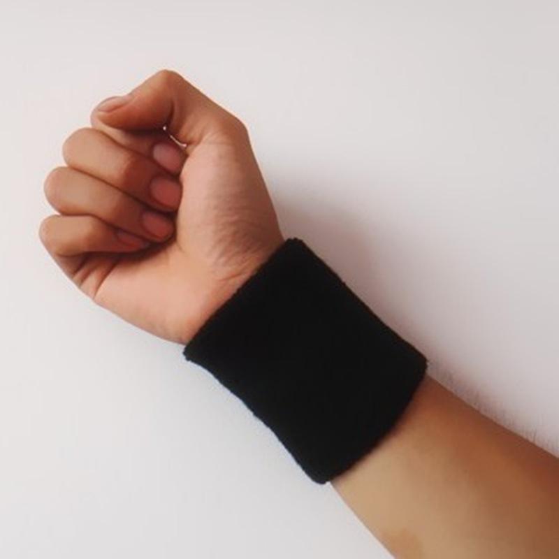 1 st handled svettband tyg bomull tennis sport armband volleyboll gym handledsstöd stöd svett band handduk armband skydd