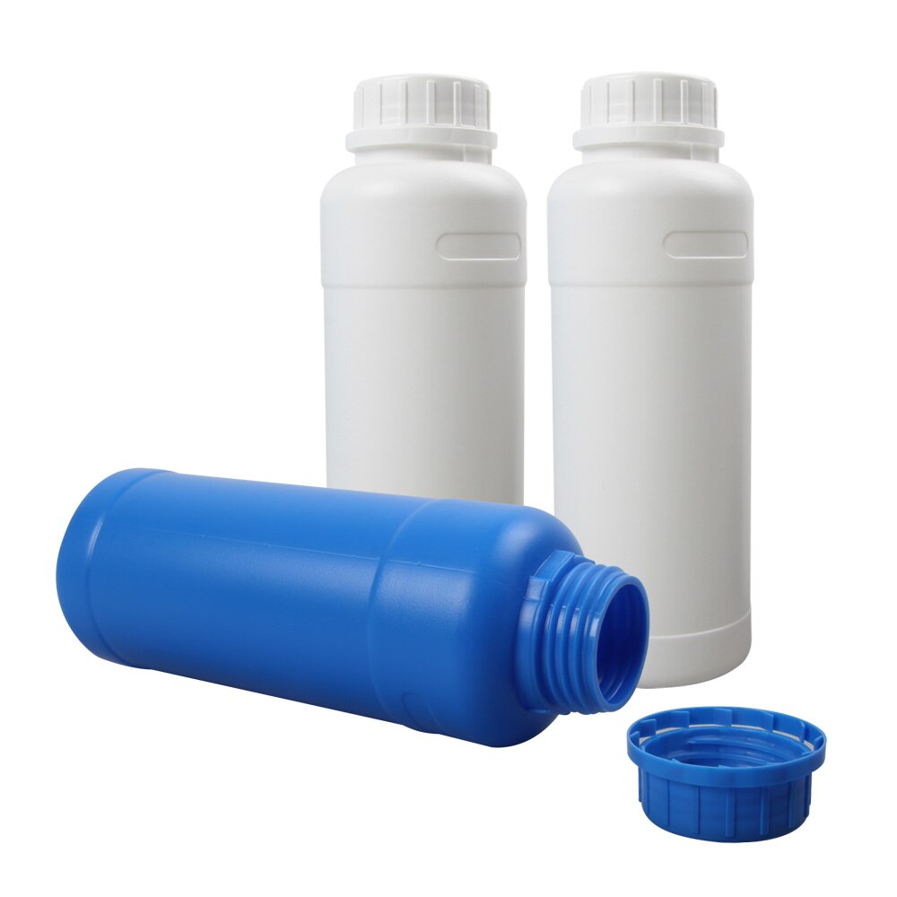 3x 500ml Darkroom Chemical Potion Storage Plastic Bottles Film Negative Develop: 2White and 1Blue