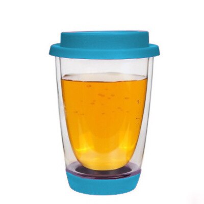 Dobbelt vegg glass verres Helle boire kaffekrus varmebestandig drikkeglass kopp med silisium lokk og utgangspunkt verre dobbel paroi