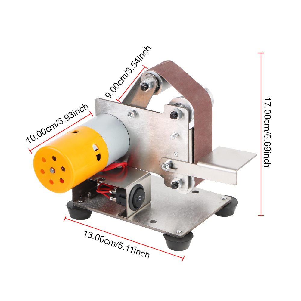 Rettificatrice elettrica per affilatrice a 7 velocità variabile Levigatrice elettrica per levigatura e lucidatura ​ Mini levigatrice a nastro con spina UE