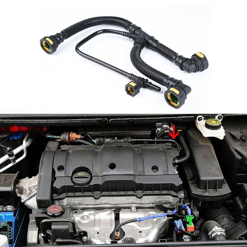 Motor udstødning krumtaphus udluftningsrør spildgas udluftningsrør til citroen 1192 w 0/9675884280 til peugeot 307 308 biltilbehør