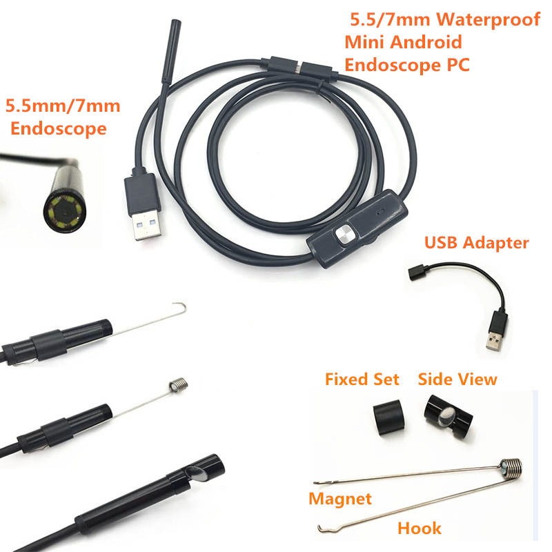 Waterdichte Led Mini Camera Usb Endoscoop Draad Snake Tube Inspectie Borescope Voor Android Smartphone Pc Camera