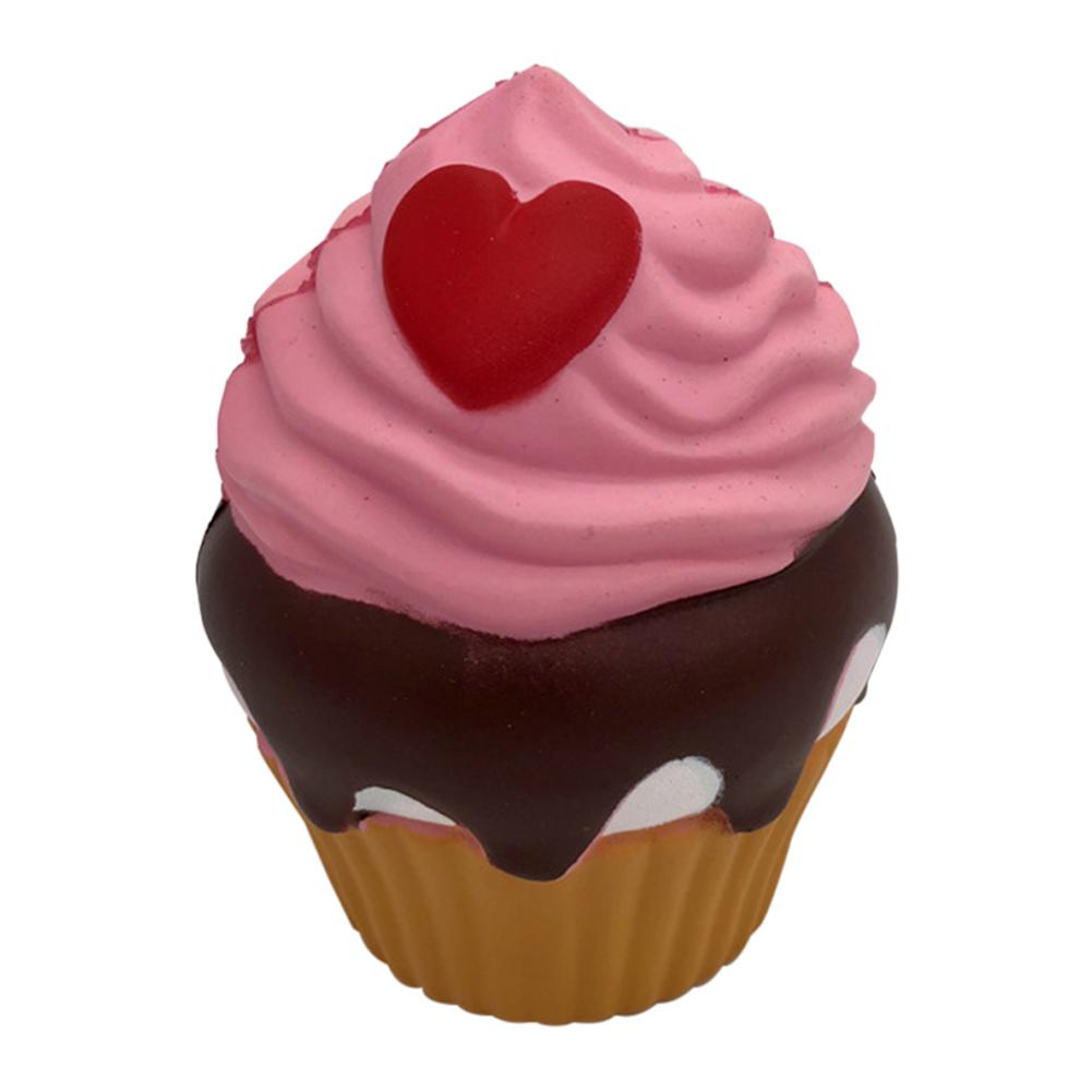 RCtown Simulate Loving Heart Cupcake Squishy Toy Home Decor
