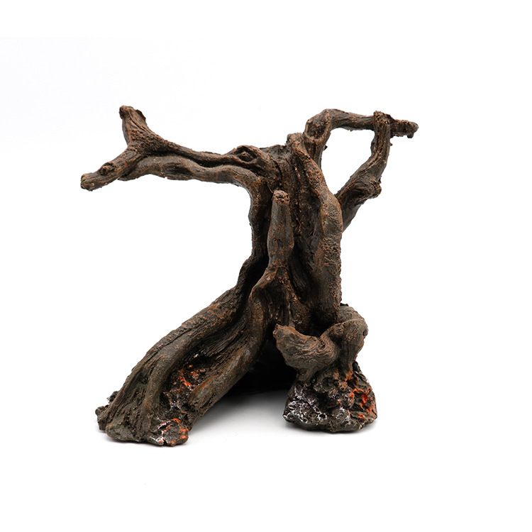 Ornements en bois d'aquarium en résine, accessoires de décoration pour Aquarium, évier, arbre en bois, bol à poissons, méduse, carpe, Reptile, animaux