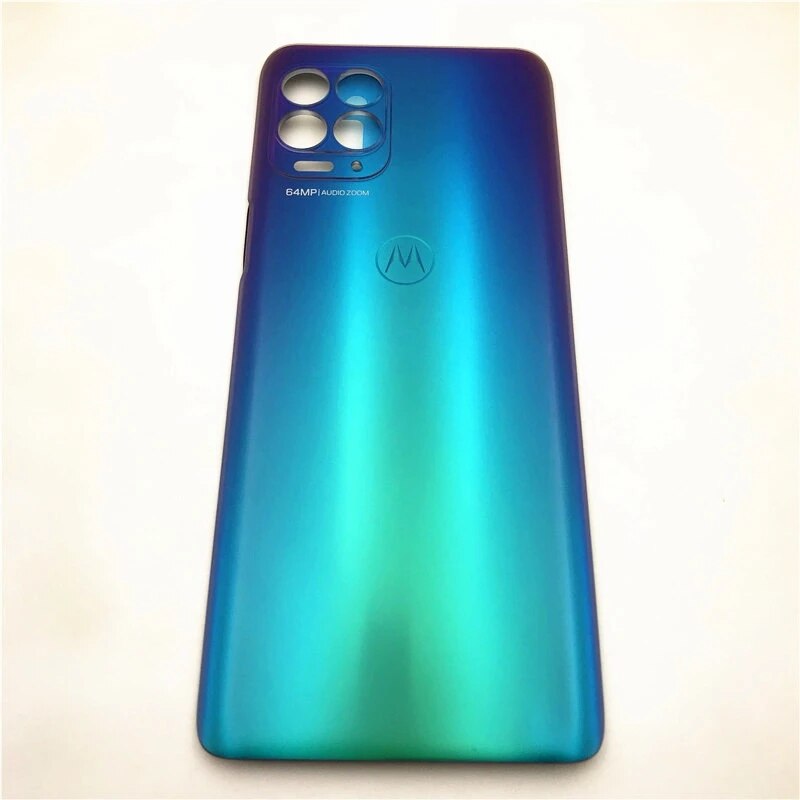 For motorola moto  g100 xt2125 bakdeksel batterideksel bakhus deksel reservedeler + selvklebende klistremerke: Blå
