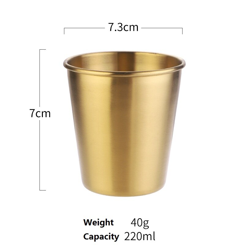 304# stainless steel cup household water gargle cup juice single layer Beer Mugs: Pink