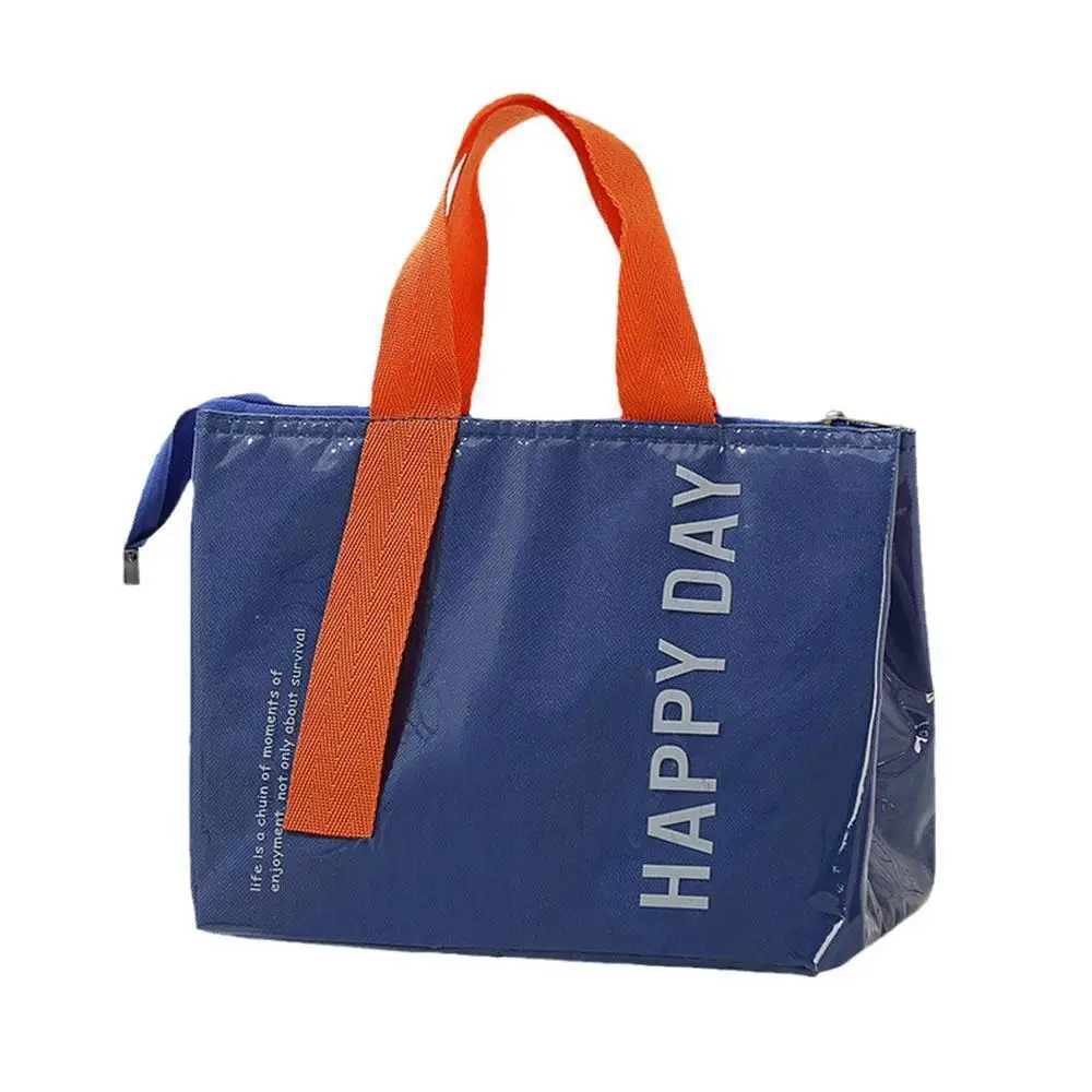 Insulated Lunch Box Bag Student Work Office Picnic Thermal Bento Box Bag Outdoor Travel Preservation Handheld Picnic Package: Brown
