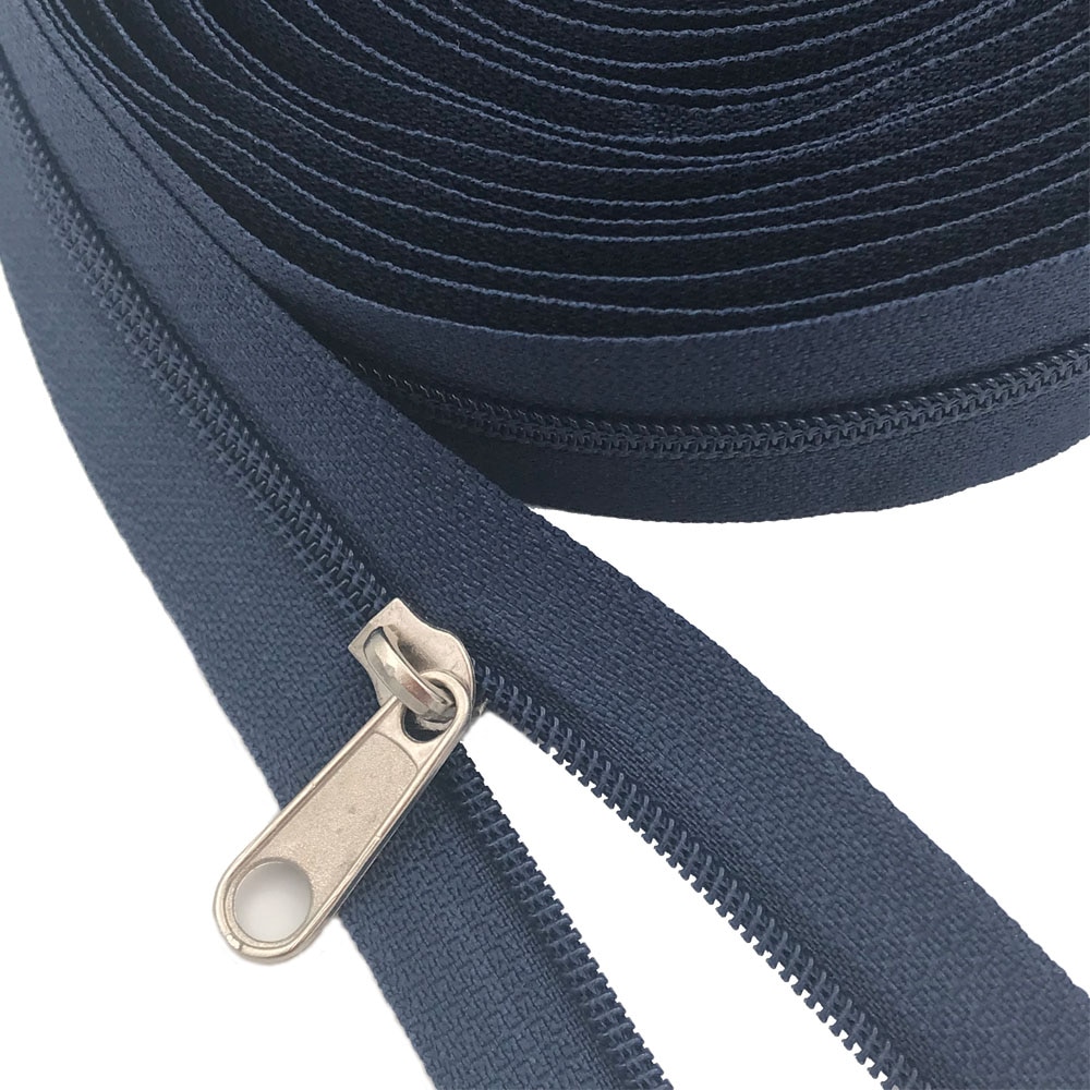 3# Bulk Nylon Coil Zippers with Zipper Sliders Dark Blue Yard Zippers For DIY home Craft Sewing Garment Accessories