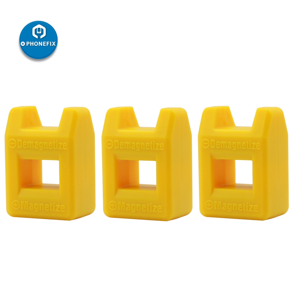 Herramienta de desmagnetización magnética, destornillador con puntas, práctico controlador magnético, herramienta de Recogida rápida: 3pcs Yellow