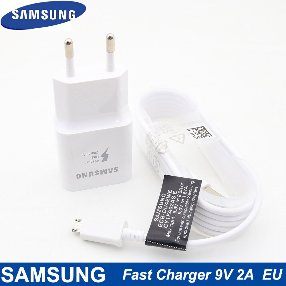 Para Samsung cargador rápido UE 9V2A adaptador de pared carga Cable Micro USB para Samsung Galaxy S7 S6 Edge J3 J5 J7 Note4 5 A3A5 A7