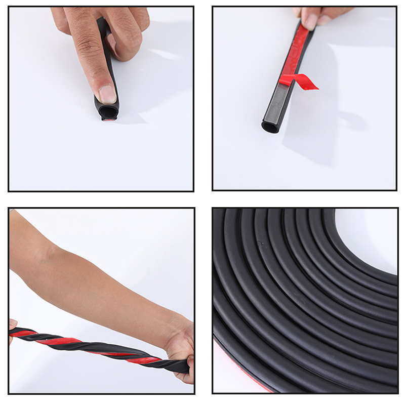 4 Meter Kleine D 10 Mm/9 Mm Auto Geluidsisolatie Afdichting Rubber Strip Lawaai Auto Deur Afdichting Tochtstrip universele Weer Strip