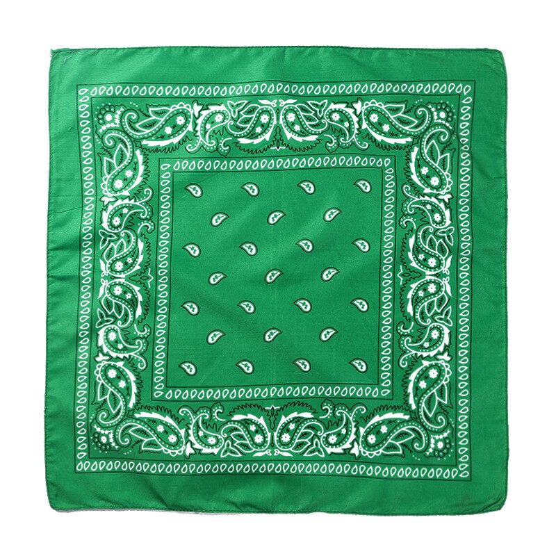 Foulard Bandana noir unisexe, style Hip Hop, bandeau pour cheveux, foulard carré pour le cou et la tête, mouchoir imprimé: FJ16