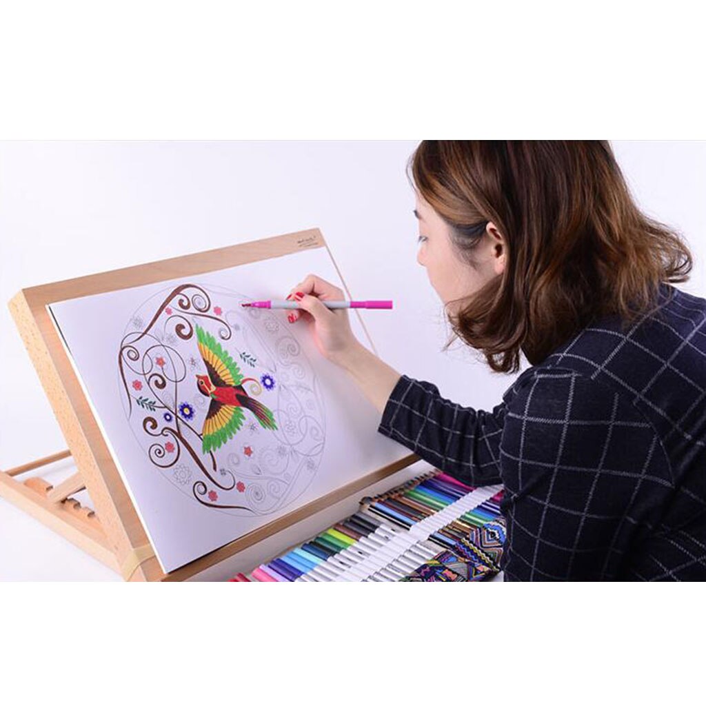 Artist Drawing Sketching Board Wood Adjustable Table Desk Easel DIY Art Painting Wood Tabletop Artist Easel Kids Beginner Adults