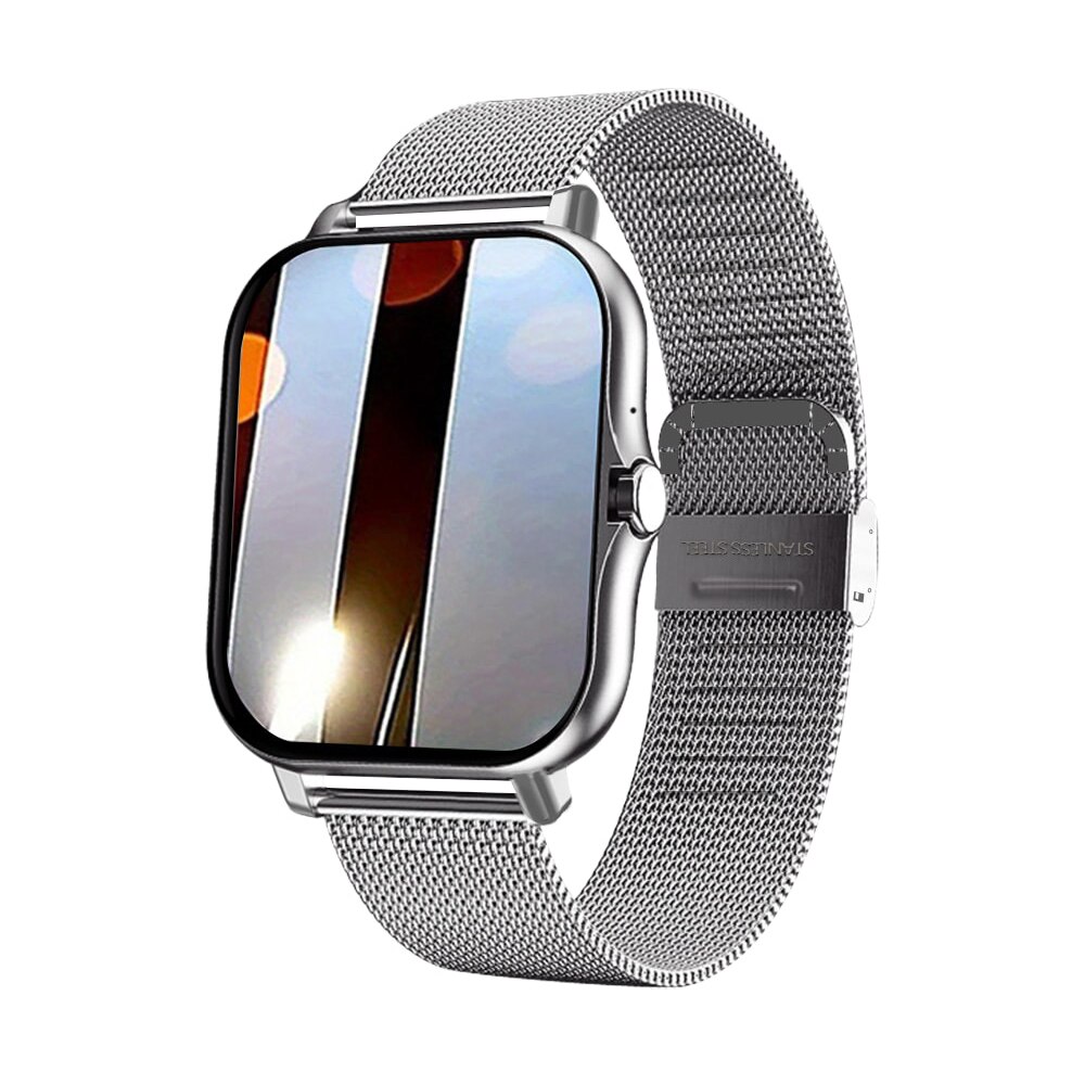 Smart watch for android phone.1.44 inch color screen full touch bluetooth call smart watch magnetic charging: Silver