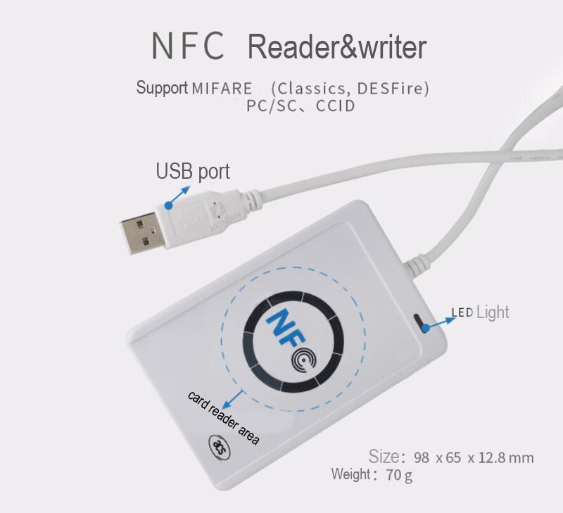 LUCKING DOOR 13.56MHz M1 Card Reader Writer rfid Copier Duplicator NFC RFID Smart Card Reader Writer