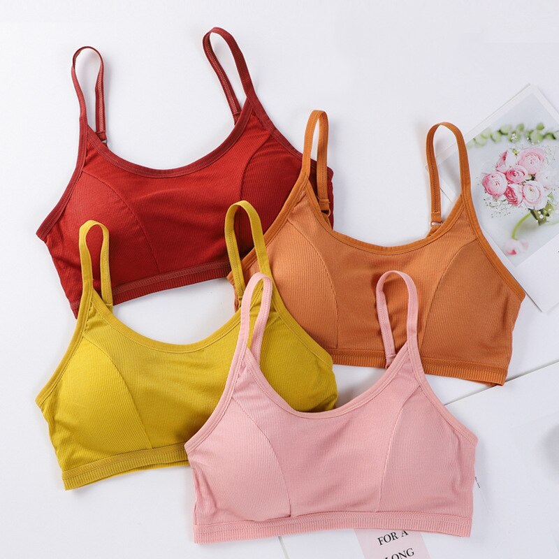 Cotton Sport Bra Underwear Women Solid Fitness Lingerie Streetwear Bralette Tube Top Seamless Yoga Crop Top Vest for Female