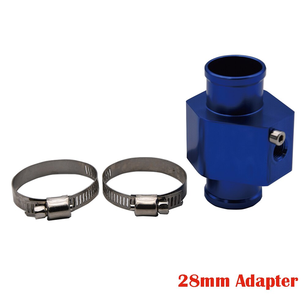 Blå universal vattentempmätare radiatortemperatur vattentemp ledrörsgivare 28mm 30mm 32mm 34mm 36mm 40mm slangadapter: 28mm adapter
