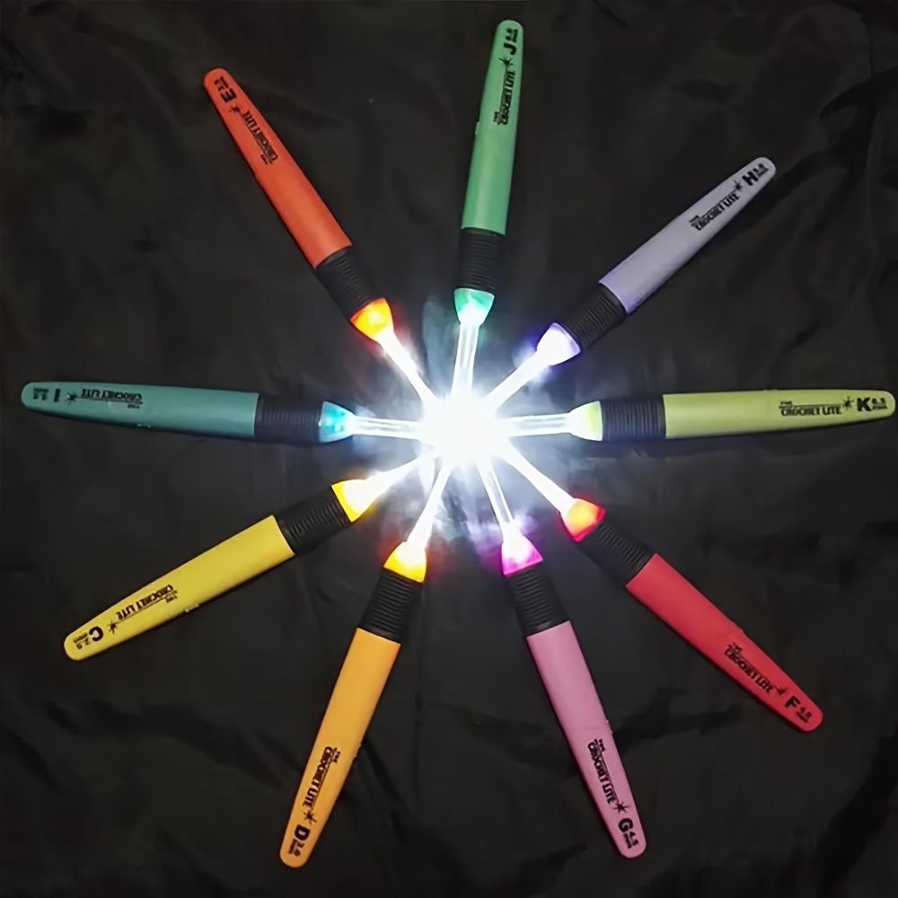 Crochets lumineux LED, aiguilles à tricoter, accessoires de tissage, outils, Crochet, bricolage, outil d'aiguille à tricoter lumineux, 1 pièce
