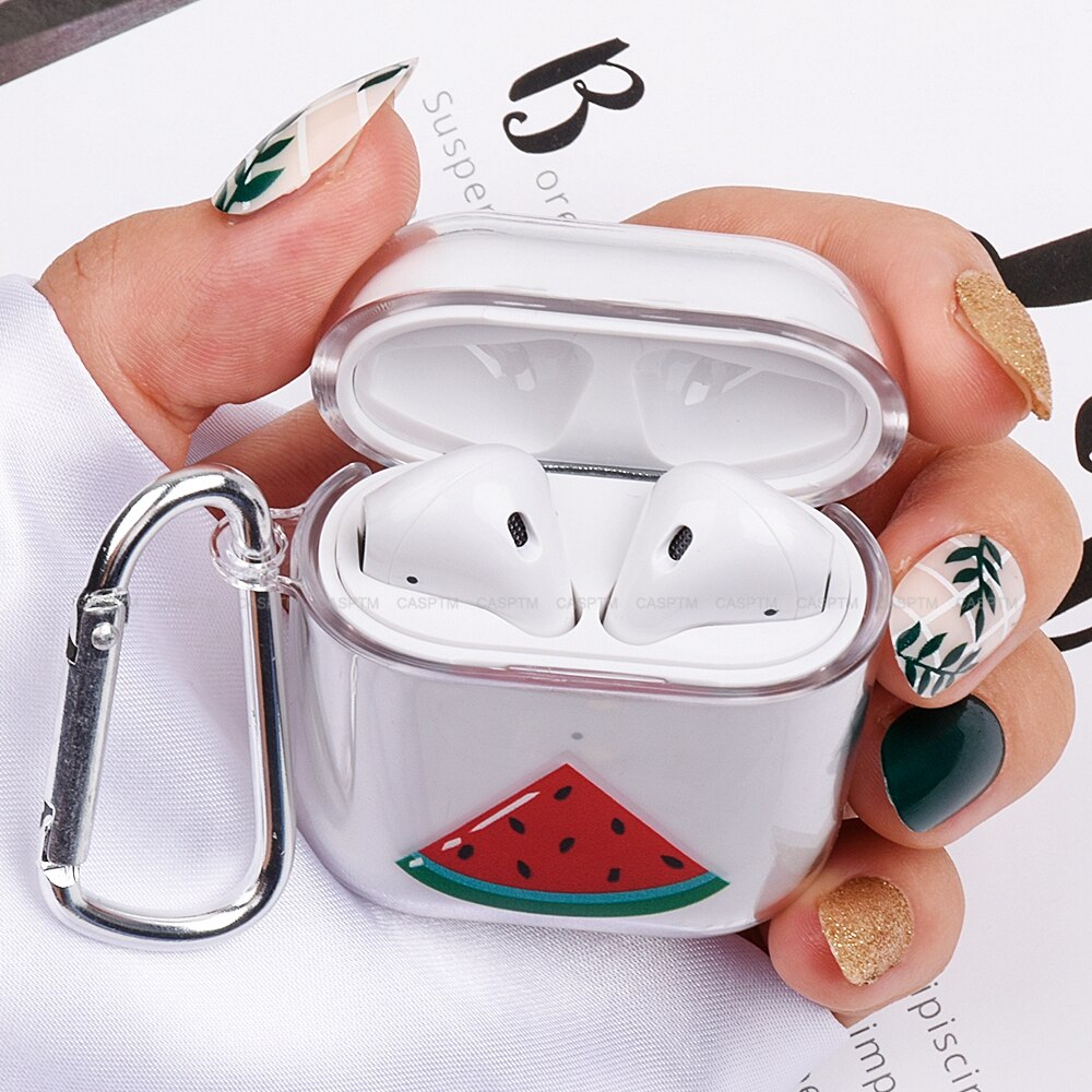 Transparent Earphone Case For Apple AirPods 2 1 Cute Lovely Heart Cartoon Hard PC Cover Bag For Airpods 2 1 Coque Fundas Cases