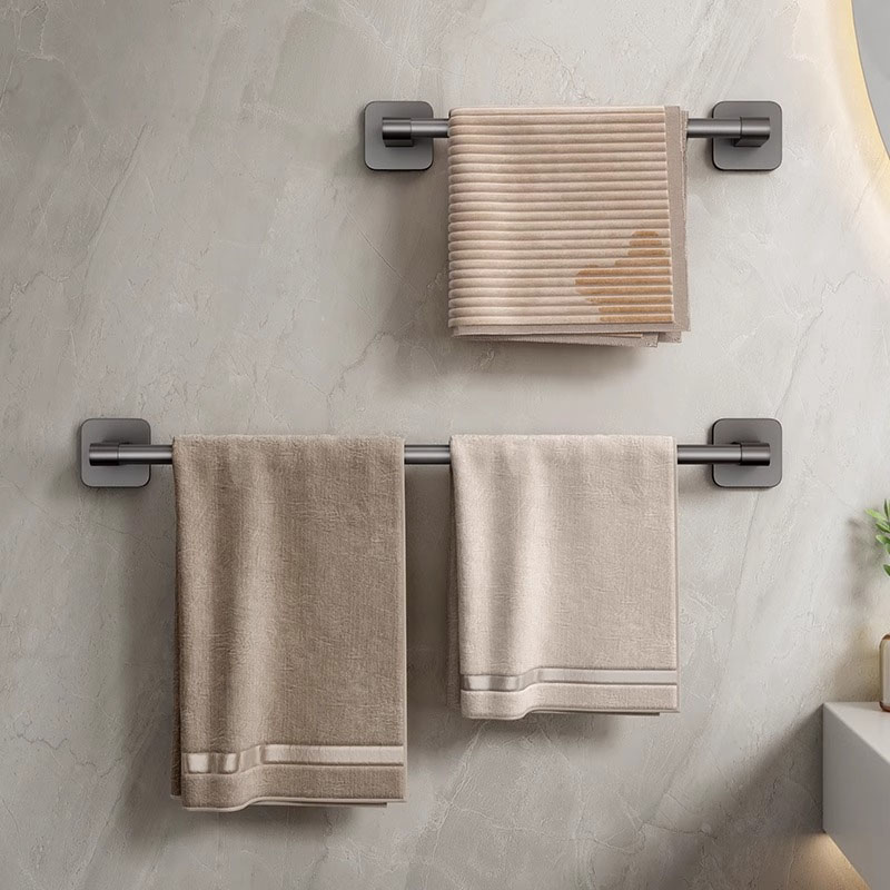 Towel Rack Bathroom Shelf No Punching Required Bathroom Accessories Organizer Items Organizers Shelves Wall Hardwar Fixture