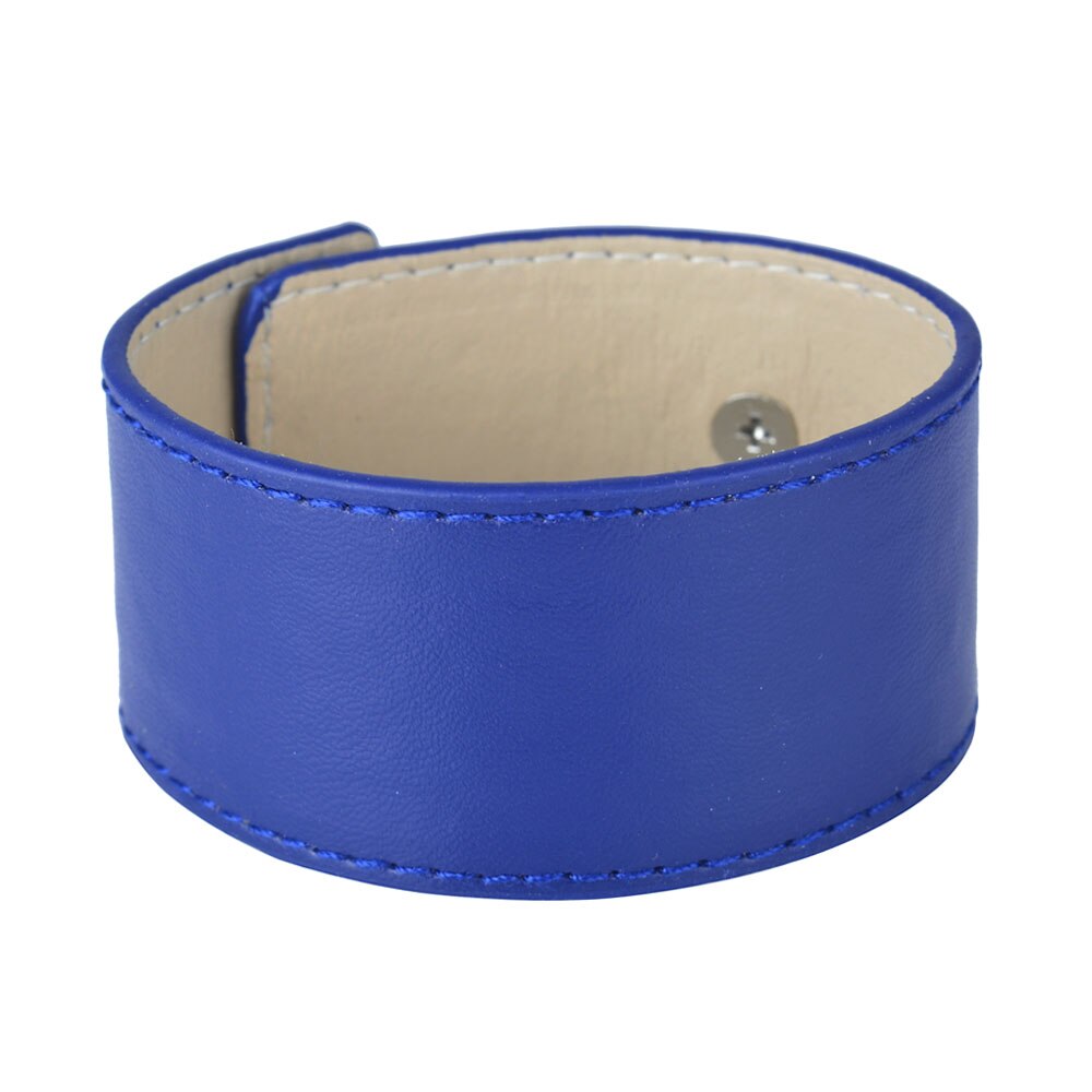 Kirykle – Bracelet en cuir large bleu pour femmes, bijoux de Style Punk, décorations tête de mort